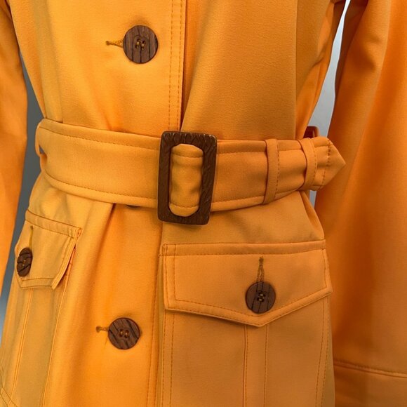Vintage Mod Sears Roebuck Fashion Button Coat/Jacket Mustard Yellow Size S/M - Picture 4 of 9